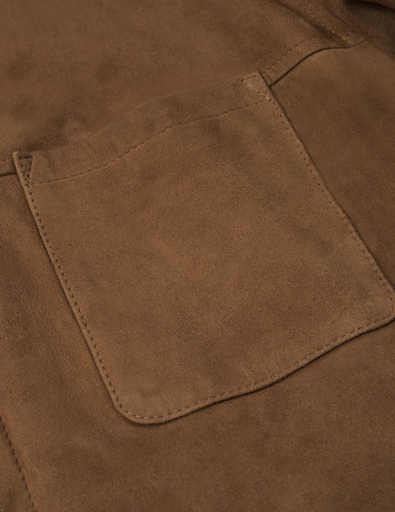 rinascente Slowear Montedoro Suede leather overshirt