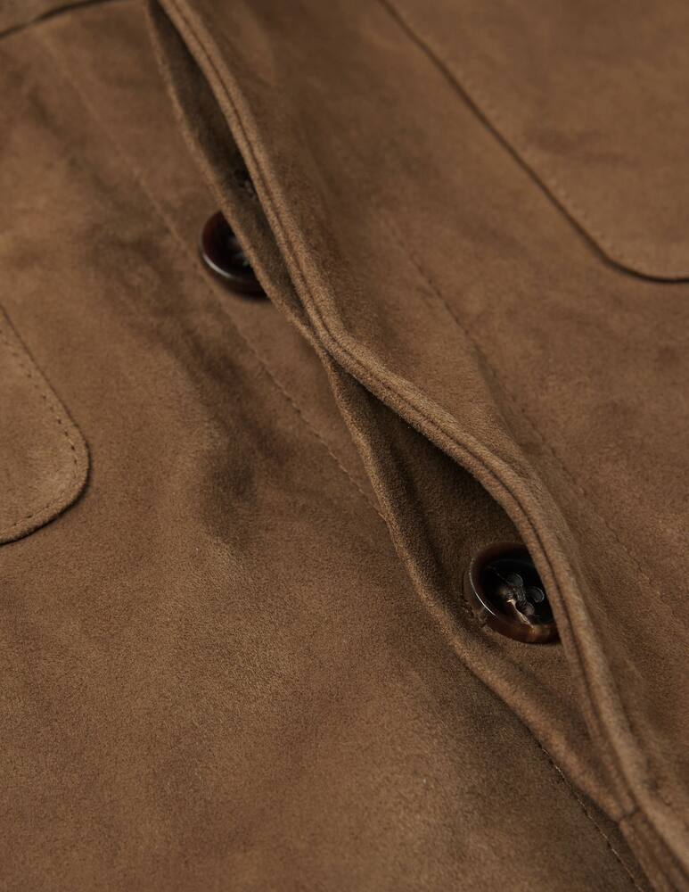 rinascente Slowear Montedoro Suede leather overshirt