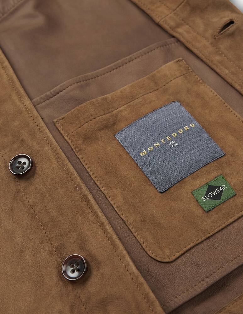 rinascente Slowear Montedoro Suede leather overshirt