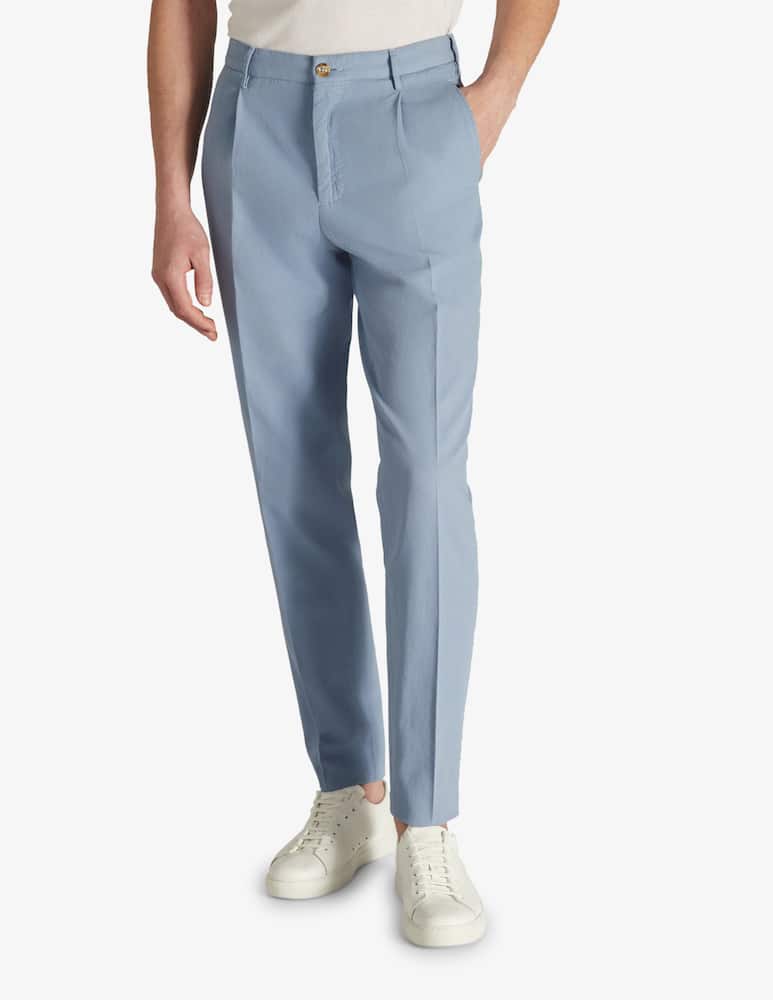 rinascente Slowear Incotex Pantalone tapered fit in cotone ice crêpe chinolino certificato