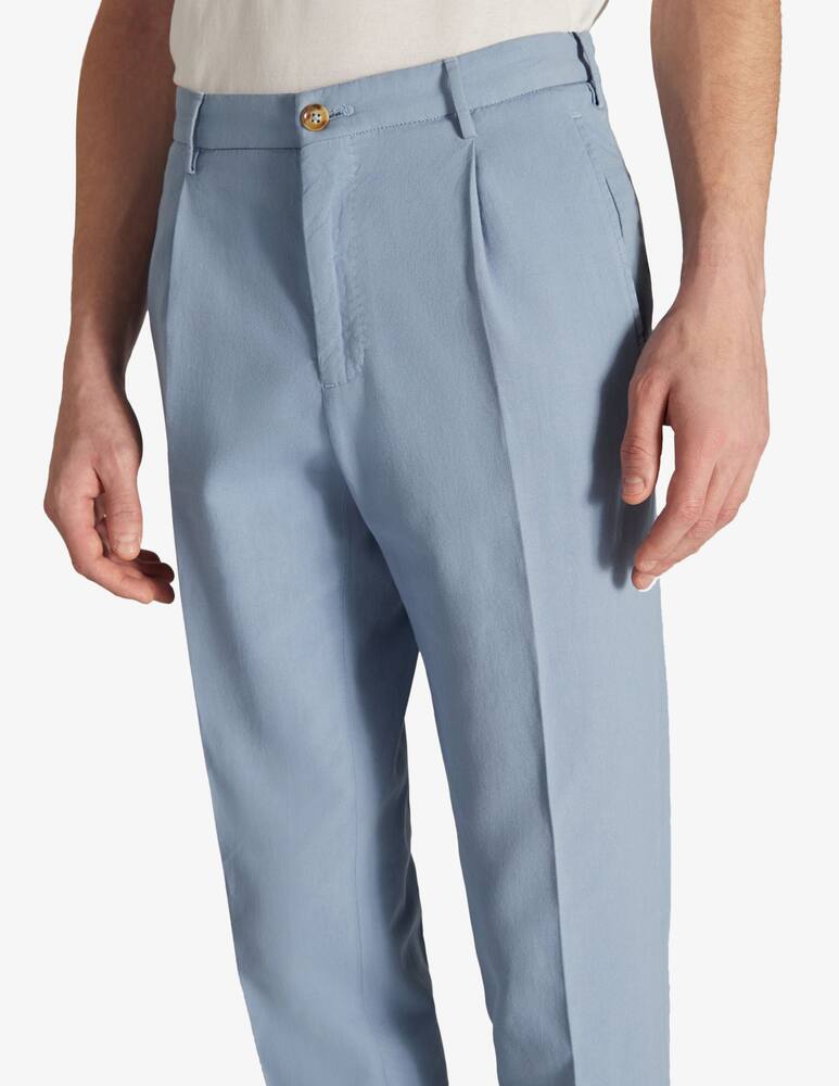 rinascente Slowear Incotex Pantalone tapered fit in cotone ice crêpe chinolino certificato