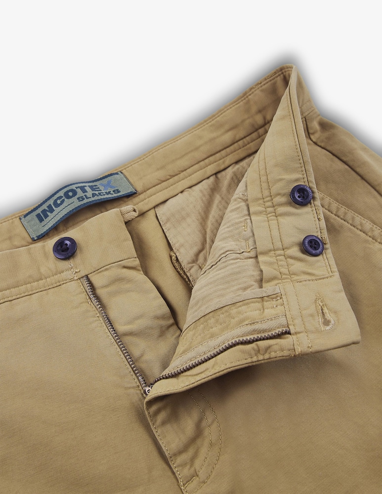 rinascente Slowear Incotex Pantalone cargo tapered fit in summer satin certificato