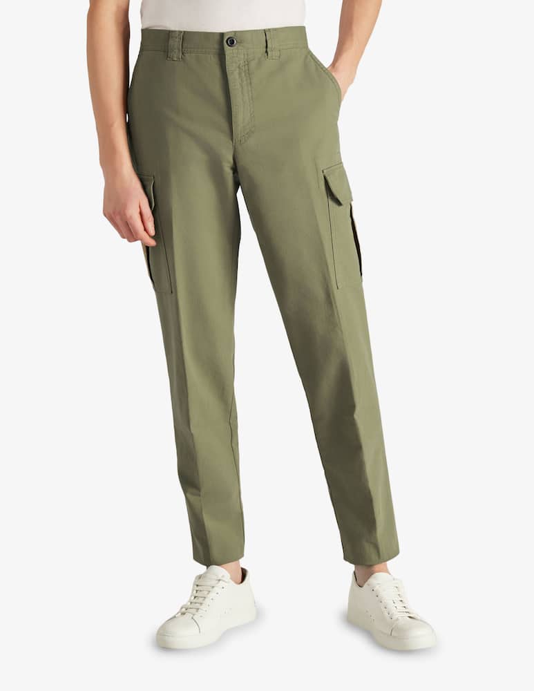 Slowear INCOTEX - Pantalone cargo tapered fit in summer satin certificato - immagine 1 Slowear INCOTEX - Pantalone cargo tapered fit in summer satin certificato - immagine 1