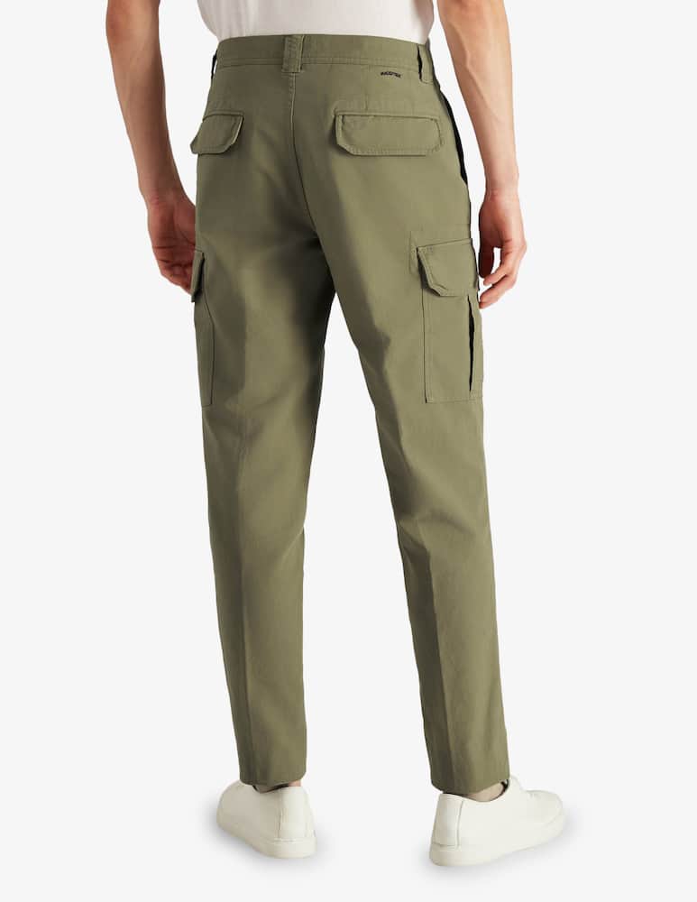 rinascente Slowear Incotex Pantalone cargo tapered fit in summer satin certificato