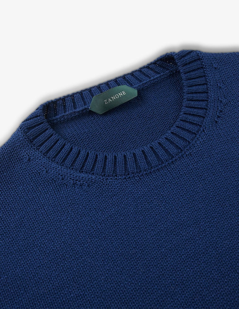 rinascente Slowear ZANONE - Slim-fit crew neck sweater in certified crêpe cotton