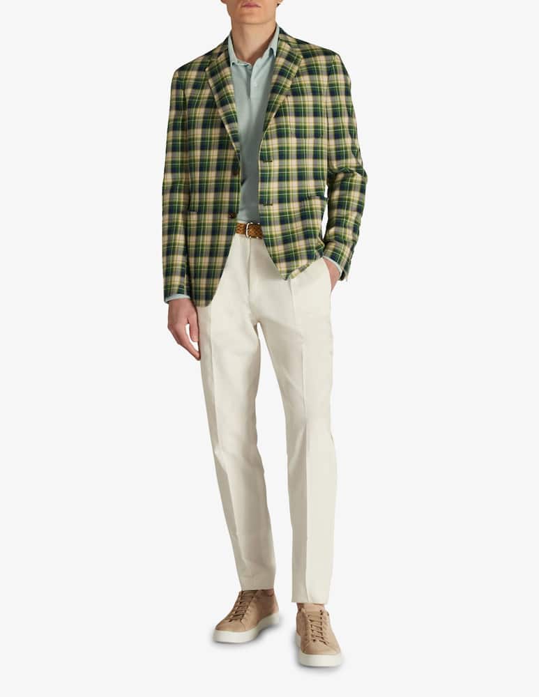 rinascente Slowear Montedoro Giacca slim fit in cotone organico con fantasia Madras