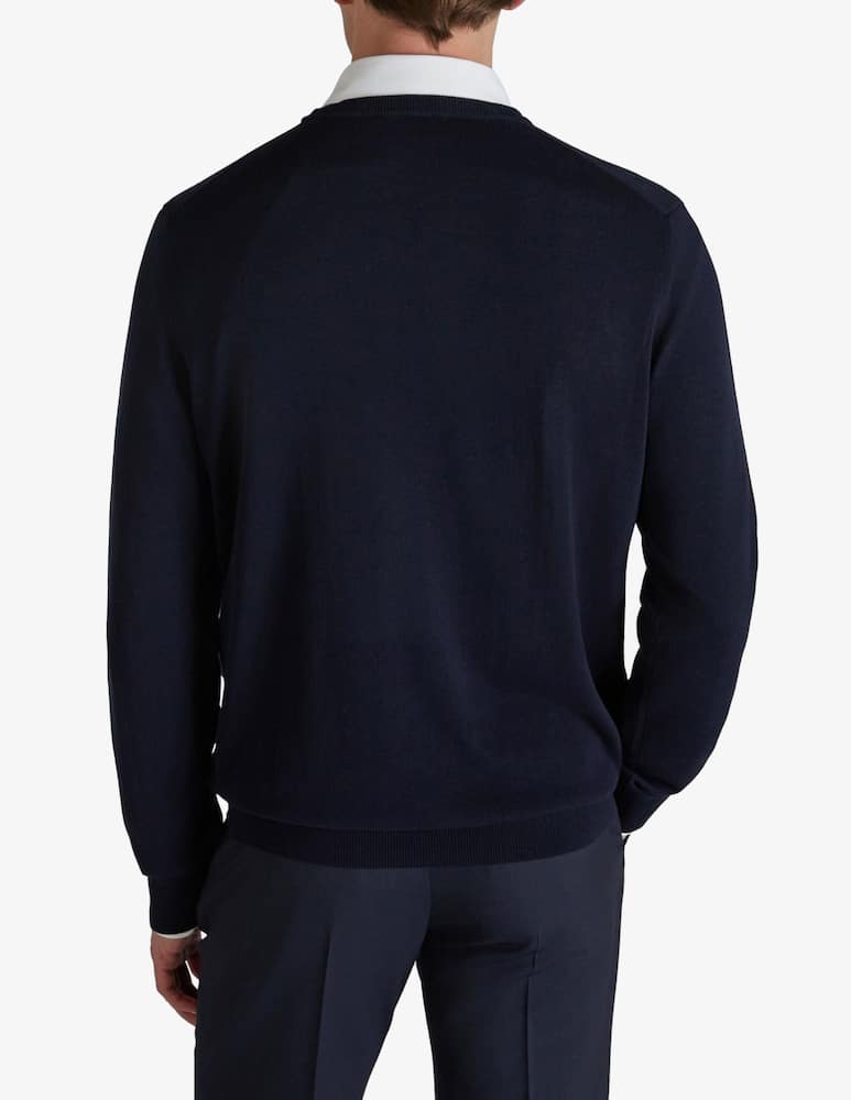 Slowear Slim-fit cotton crêpe crewneck jumper - picture 3 Slowear Slim-fit cotton crêpe crewneck jumper - picture 3