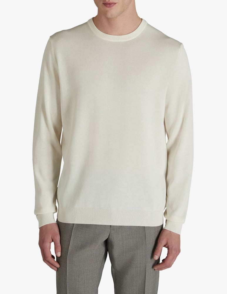 Slowear Slim-fit cotton crêpe crewneck jumper - picture 1 Slowear Slim-fit cotton crêpe crewneck jumper - picture 1