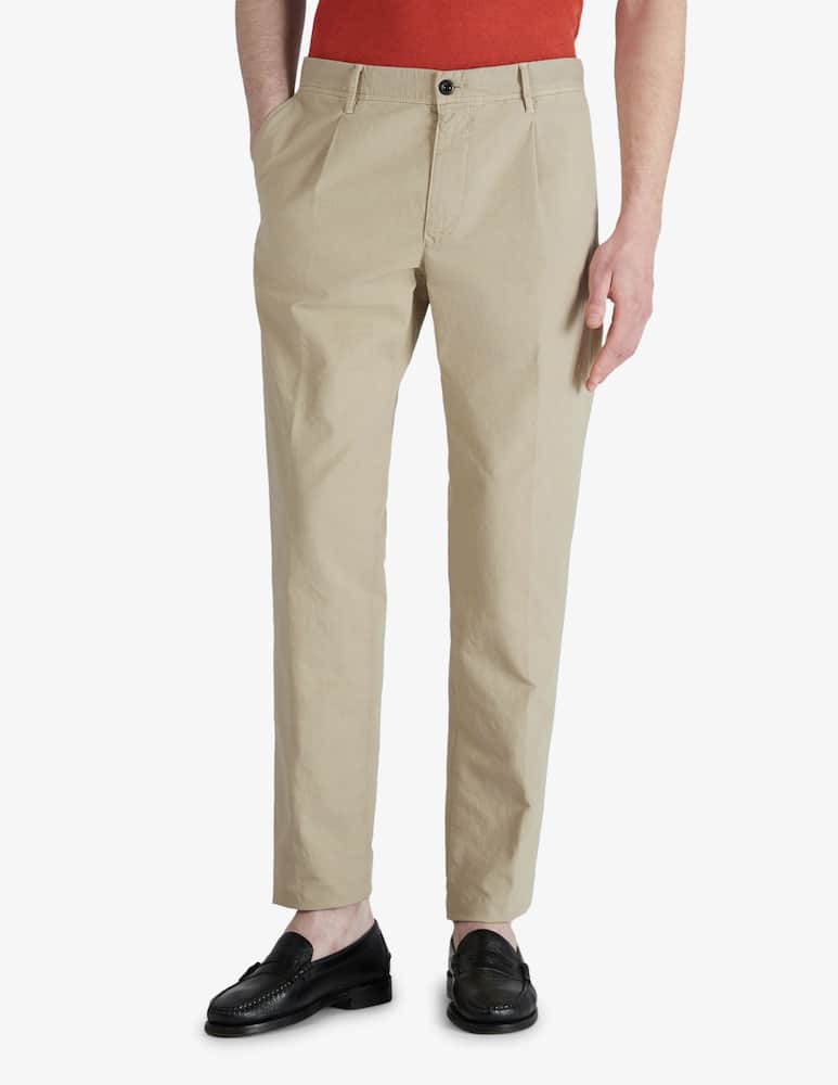 Slowear INCOTEX - Tapered fit summer satin trousers - picture 1 Slowear INCOTEX - Tapered fit summer satin trousers - picture 1