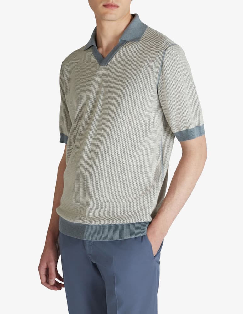 rinascente Slowear Slim-fit cotton crêpe polo shirt