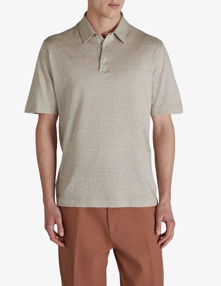 Slowear Polo slim fit in jersey di lino e cotone - immagine 1 Slowear Polo slim fit in jersey di lino e cotone - immagine 1