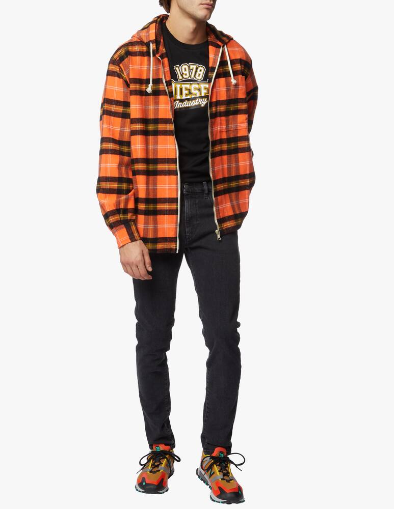 rinascente Diesel Giacca camicia over a quadri con zip e cappuccio 