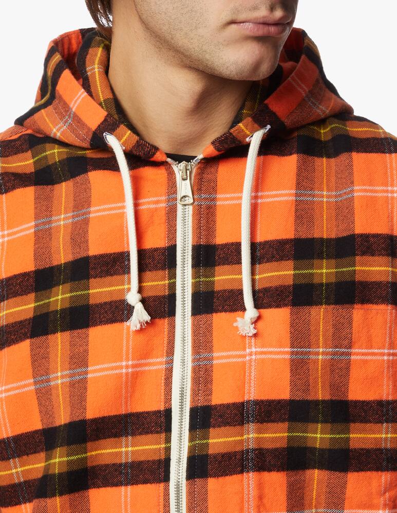 rinascente Diesel Giacca camicia over a quadri con zip e cappuccio 