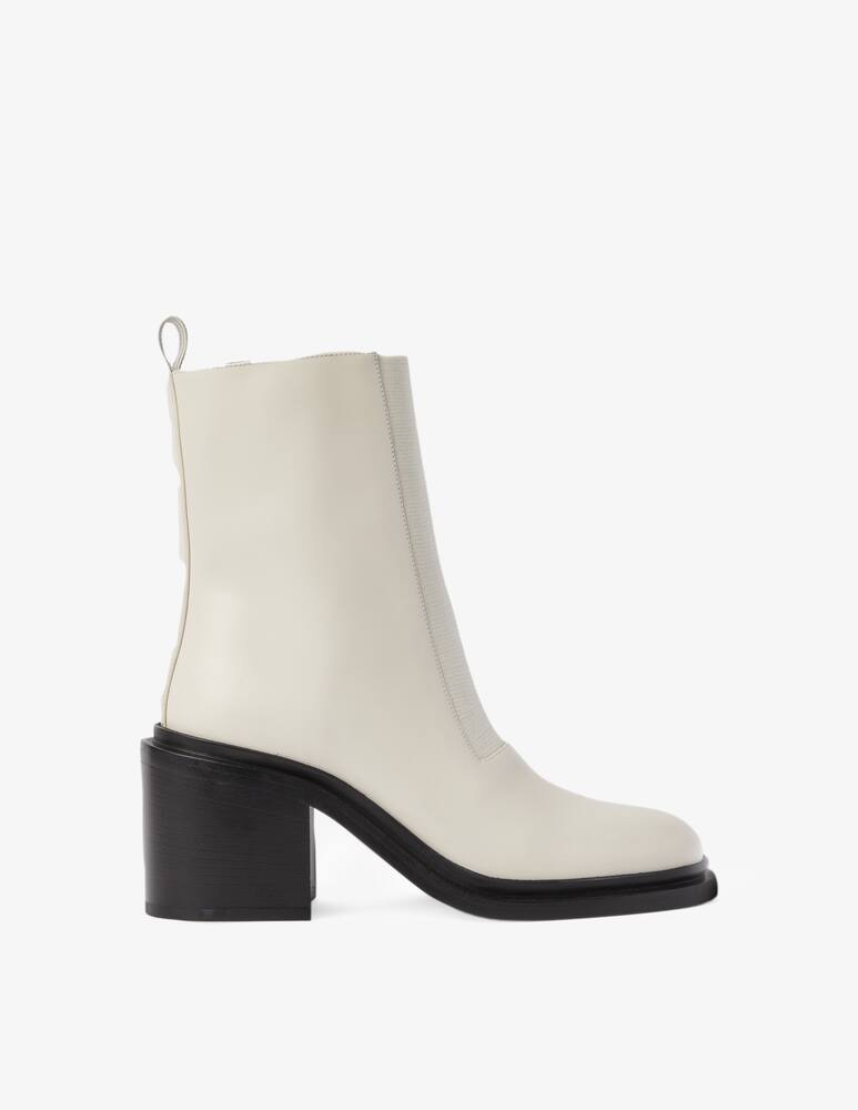 Jil Sander Heeled ankle boots with front elastic - White - picture 1