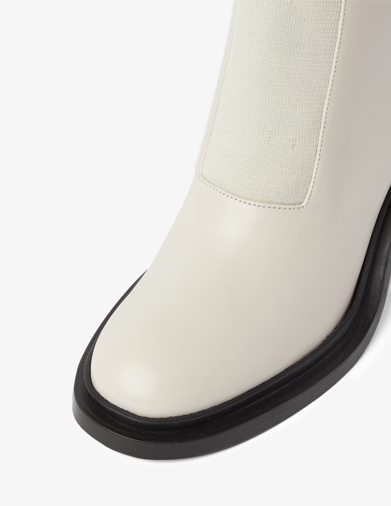 Jil Sander Heeled ankle boots with front elastic - White - picture 2