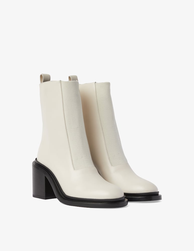 Jil Sander Heeled ankle boots with front elastic - White - picture 3