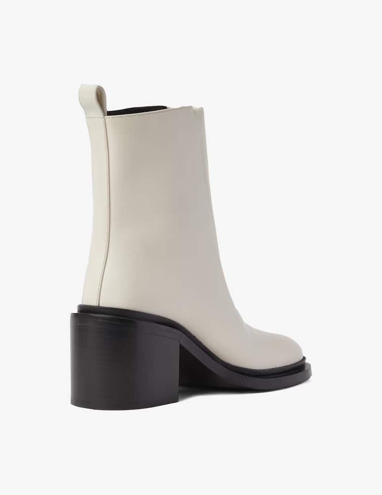 Jil Sander Heeled ankle boots with front elastic - White - picture 4