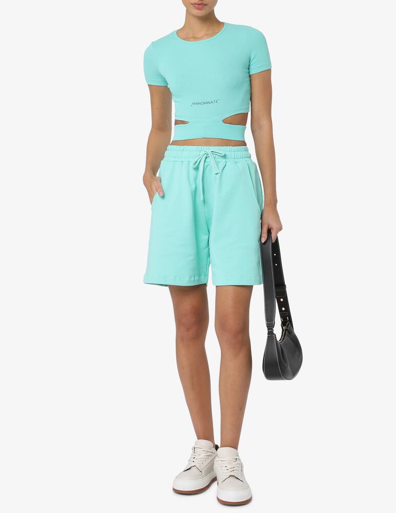 rinascente HINNOMINATE Bermuda in cotone con logo ricamato