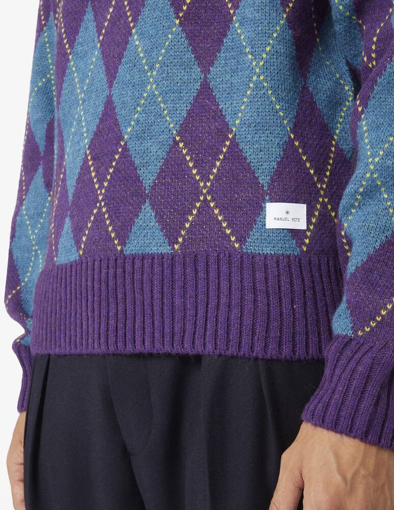 rinascente Manuel Ritz Maglia scollo v scozzese