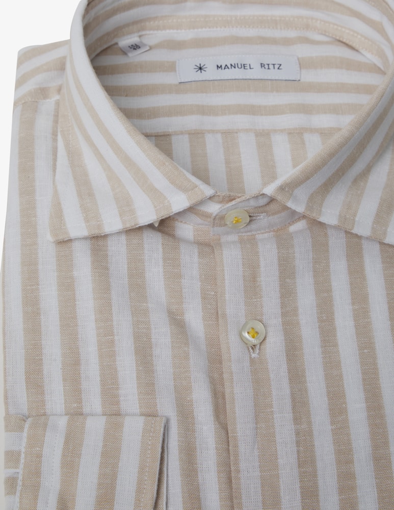 rinascente Manuel Ritz Linen slim fit striped shirt