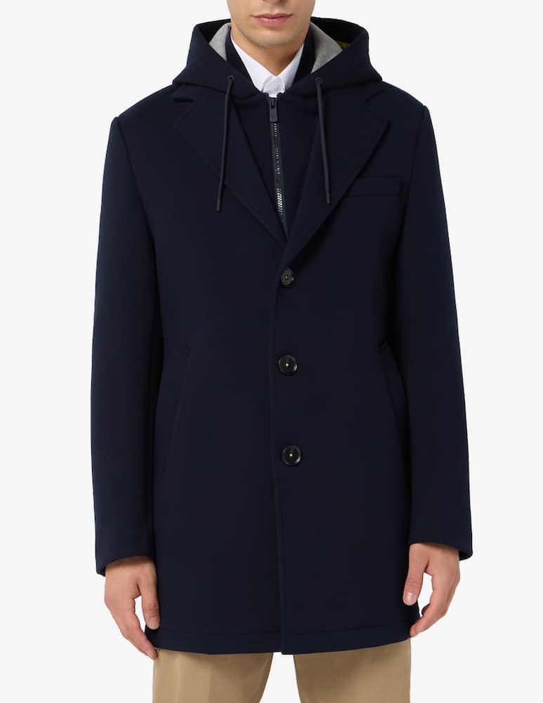 rinascente Manuel Ritz Hooded neoprene carcoat