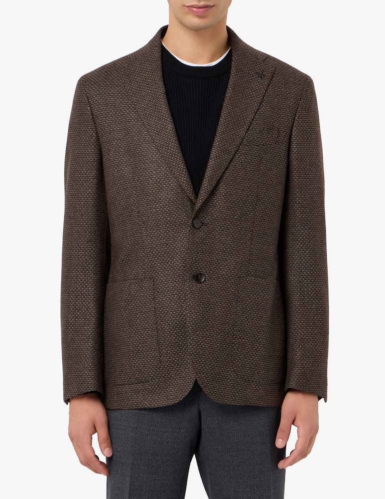 rinascente Paoloni Giacca monopetto in lana operata Drop 6