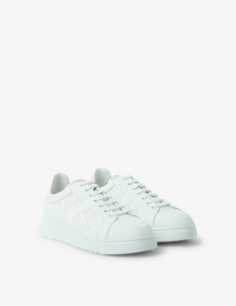 rinascente Emporio Armani Icon logo perforated sneakers