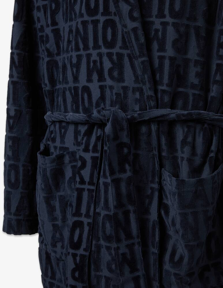 rinascente Emporio Armani Dressing gown jacquard bold logo chenille