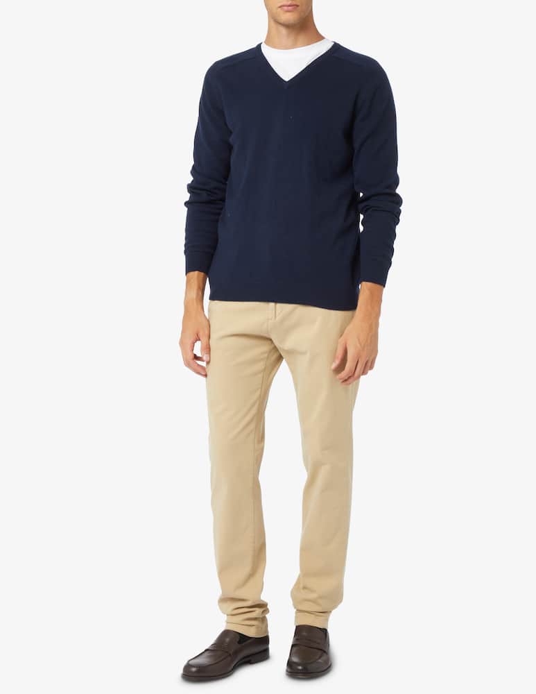 rinascente Paul & Shark Pantalone chino slim in cotone chino tencel