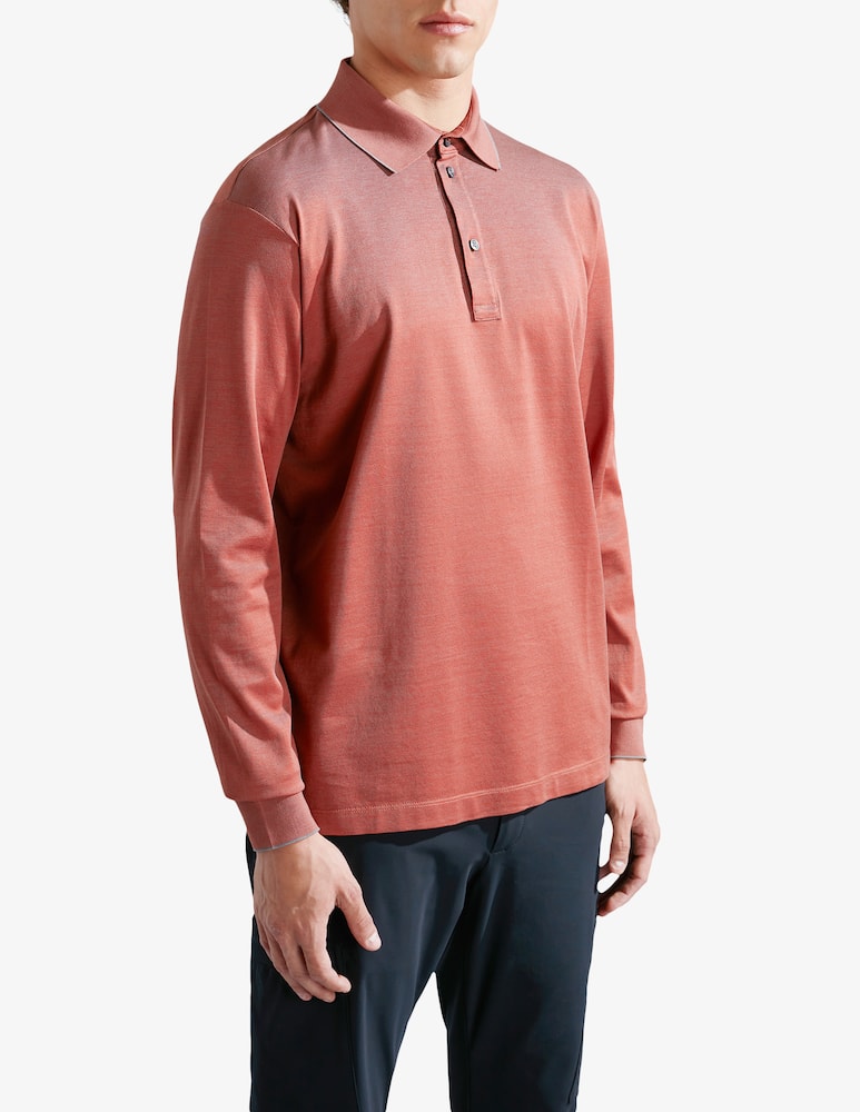 Paul & Shark Polo manica lunga pique con logo - immagine 1