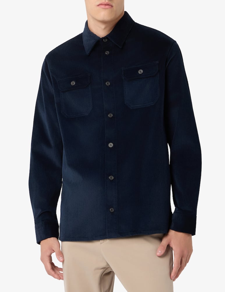 rinascente Paul & Shark Overshirt in velluto Moon badge