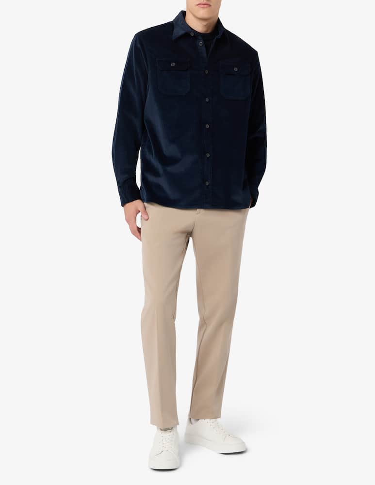 rinascente Paul & Shark Overshirt in velluto Moon badge