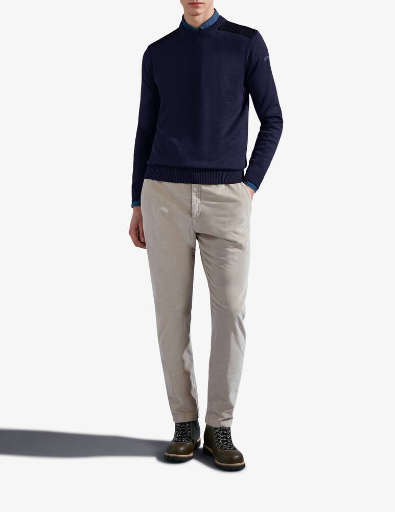 rinascente Paul & Shark Maglia in lana con tessuto typhoon e moon badge