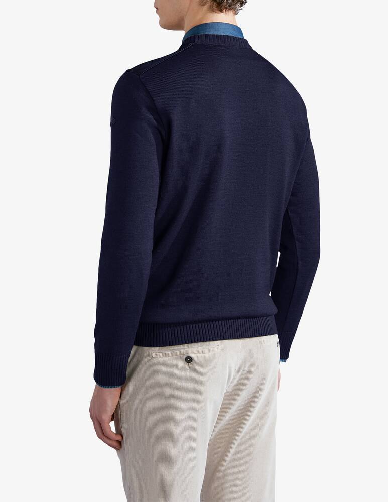 rinascente Paul & Shark Maglia in lana con tessuto typhoon e moon badge