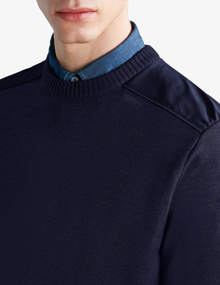 rinascente Paul & Shark Maglia in lana con tessuto typhoon e moon badge