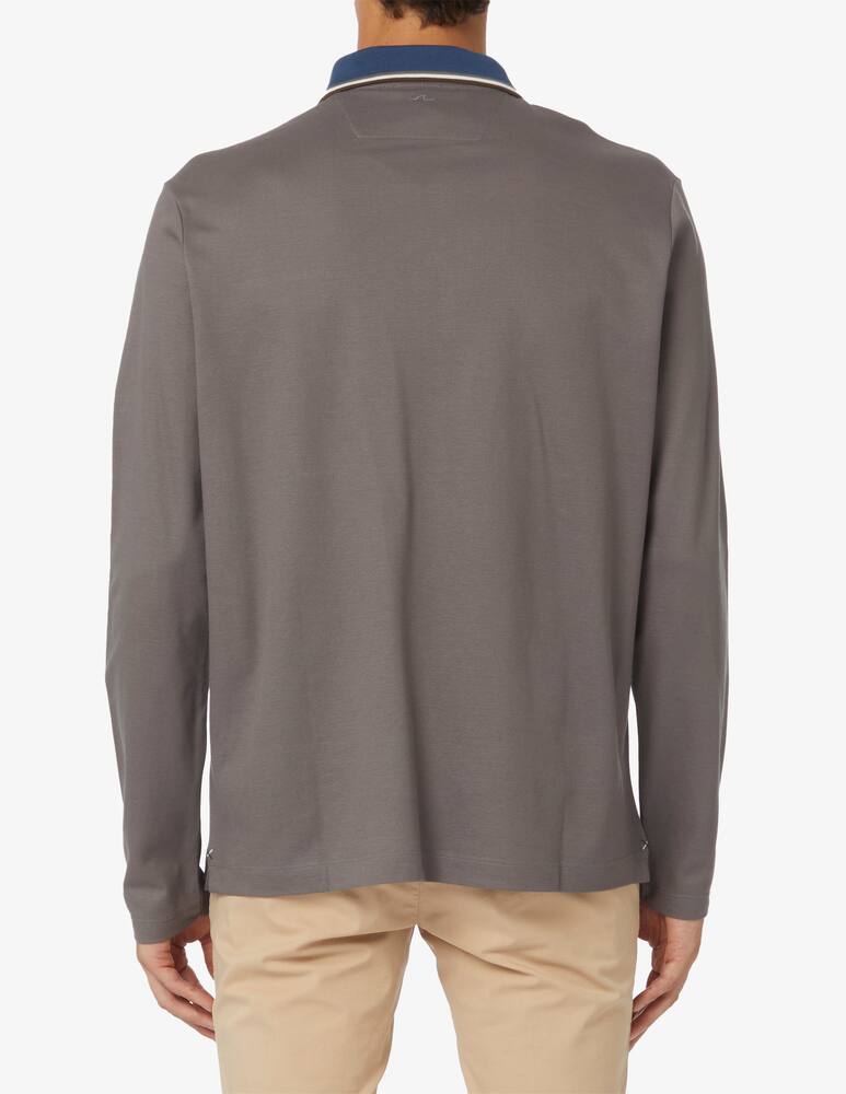 rinascente Paul & Shark Polo manica lunga  in cotone tencel jersey con logo ricamato