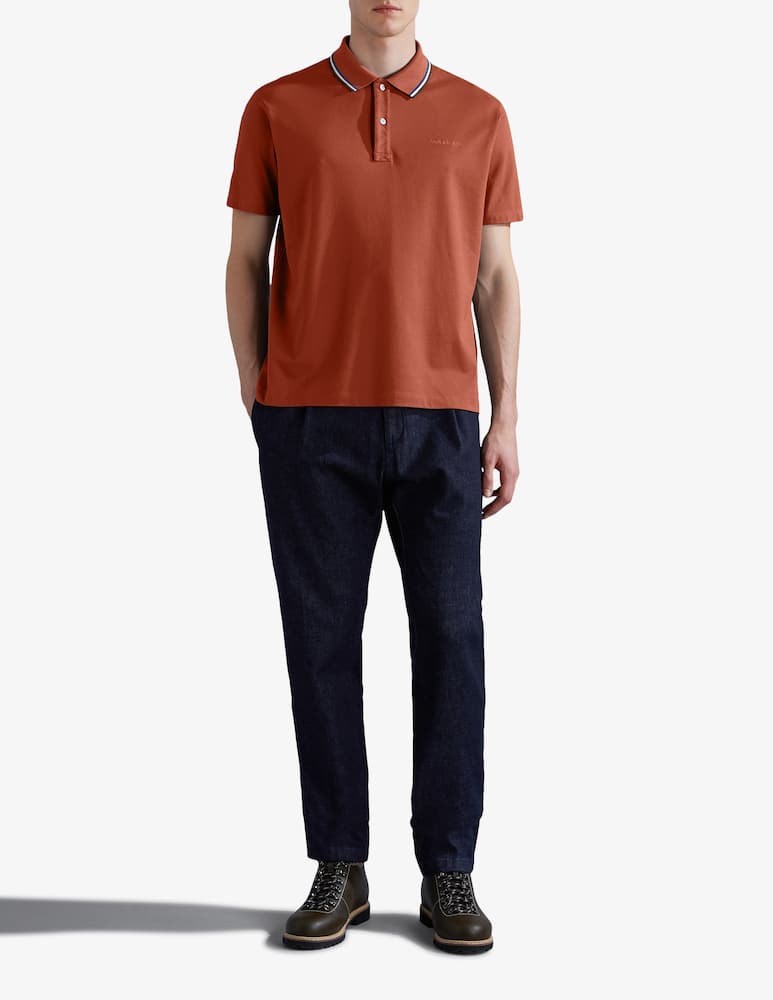 Paul & Shark Tencel pique short-sleeved polo with logo - picture 2