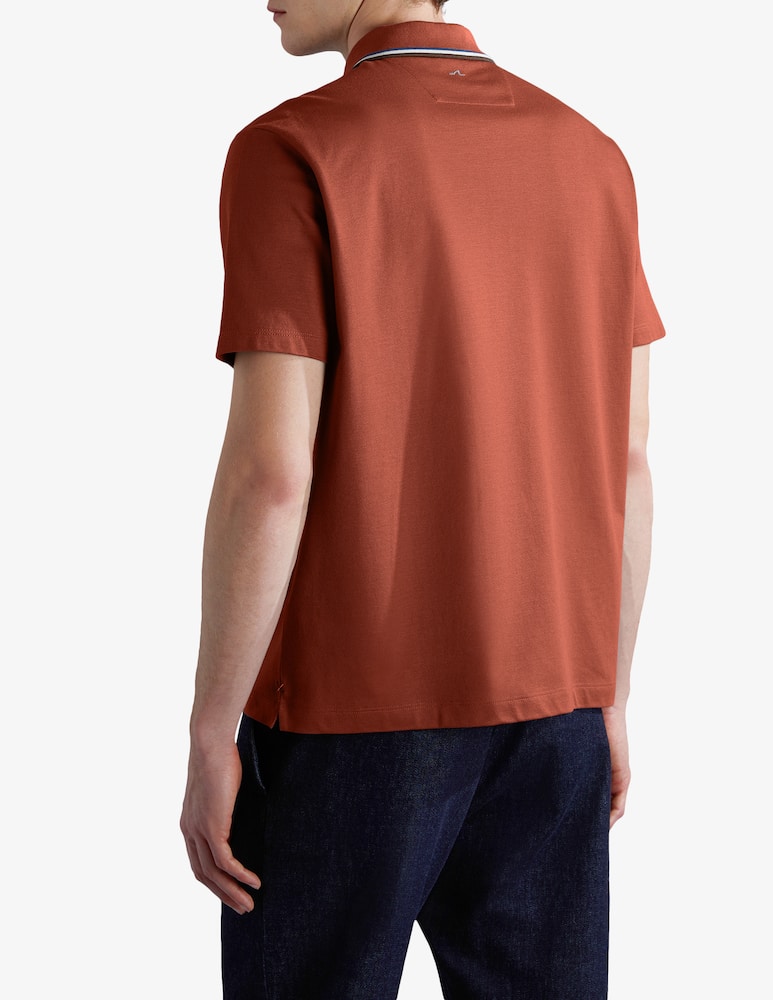 Paul & Shark Tencel pique short-sleeved polo with logo - picture 3