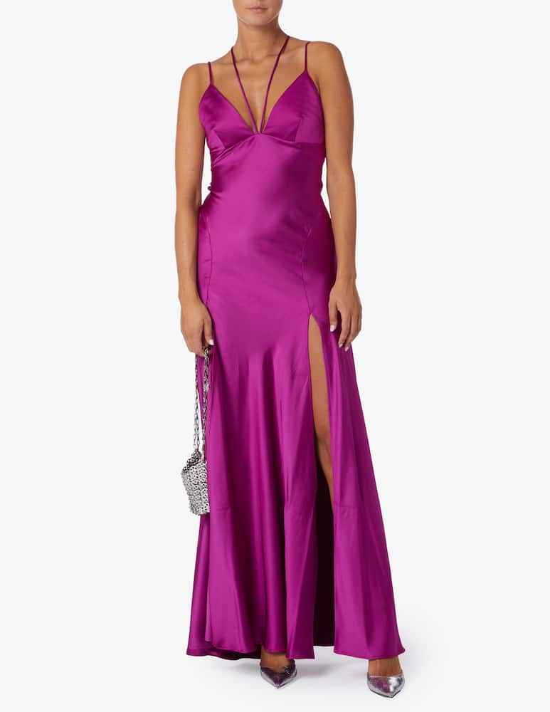 rinascente Pinko Long satin dress with shoulder straps