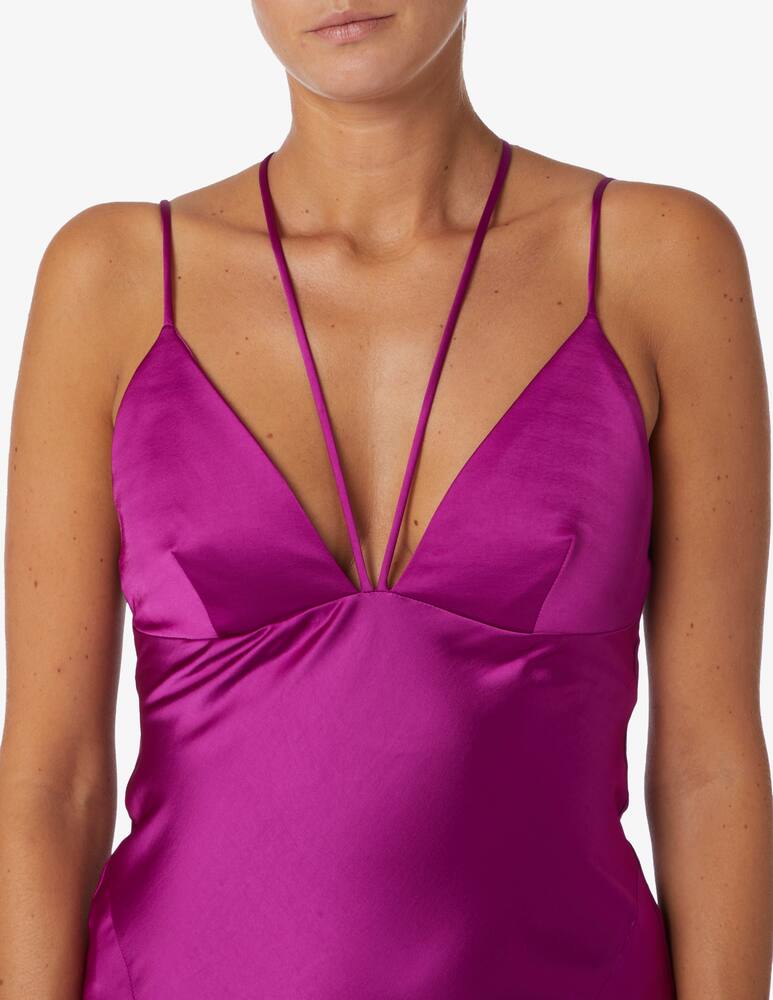 rinascente Pinko Long satin dress with shoulder straps
