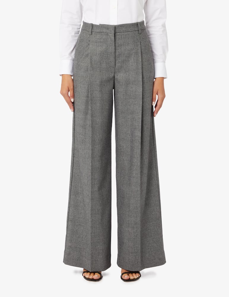 Pinko Pantaloni vita alta palazzo check - immagine 1 Pinko Pantaloni vita alta palazzo check - immagine 1