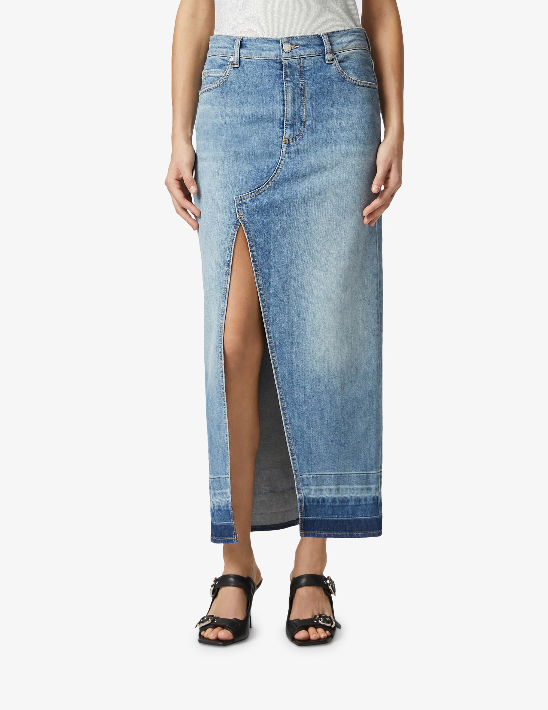 スカート PINKO SS25 IL CAIRO GONNA DENIM EASY (104628 A2EAPJE) Pinko Il Cairo Denim Skirt Easy | ShopSimon