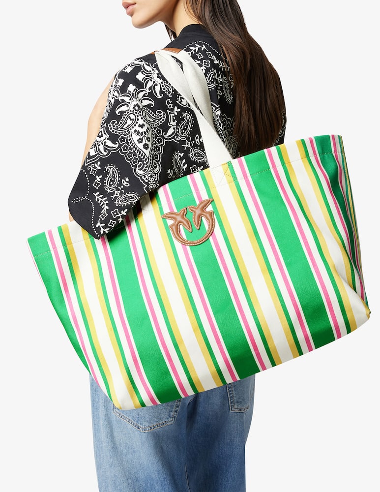 Pinko Borsa shopper a righe tessuto - immagine 2 Pinko Borsa shopper a righe tessuto - immagine 2