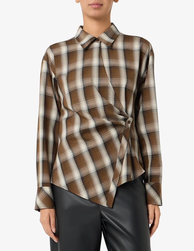 Marella Checked wrap blouse - picture 1 Marella Checked wrap blouse - picture 1