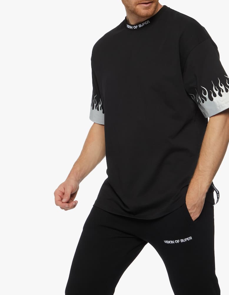 rinascente Vision of Super Maglietta flames reflective