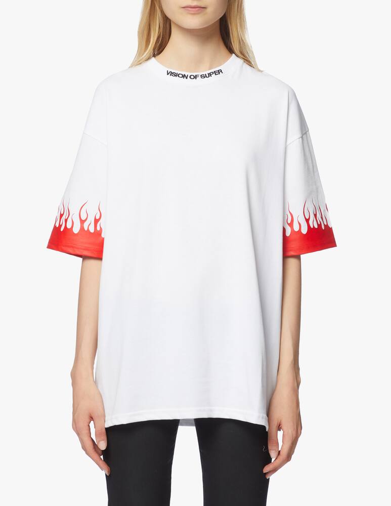 rinascente Vision of Super T-shirt in cotone con fiamma rossa