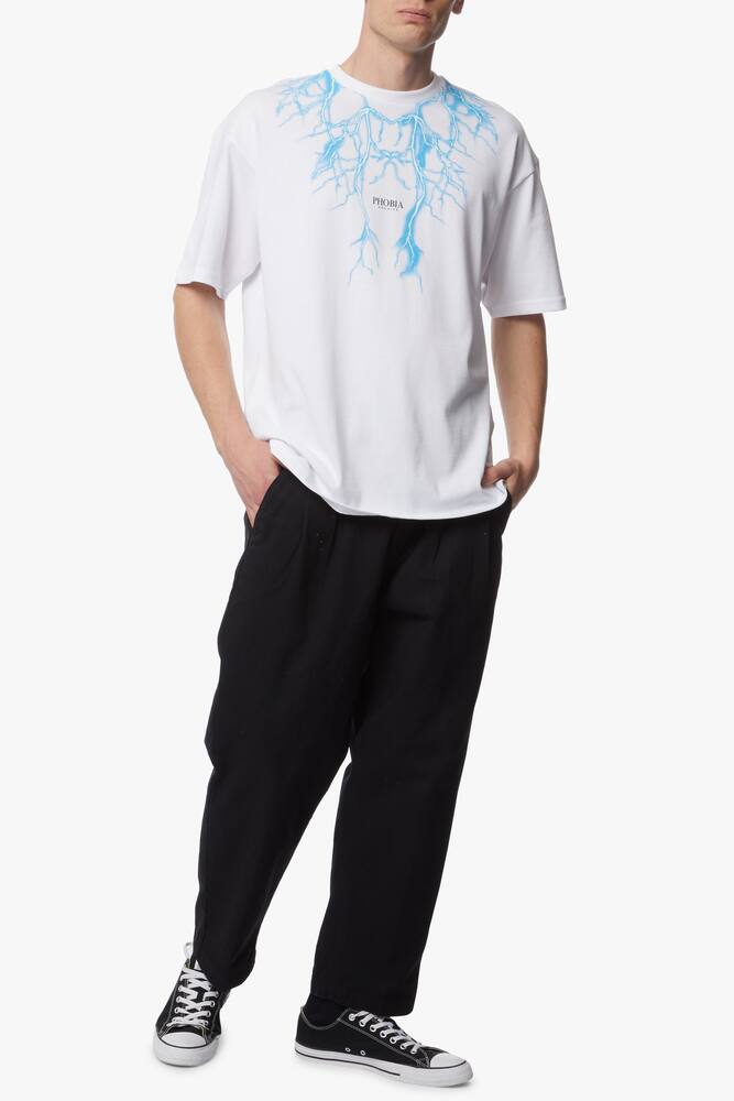 rinascente Phobia T-shirt bianca con fulmine