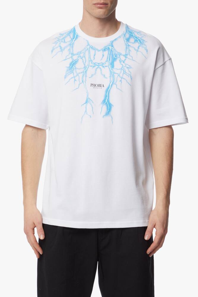 rinascente Phobia T-shirt bianca con fulmine