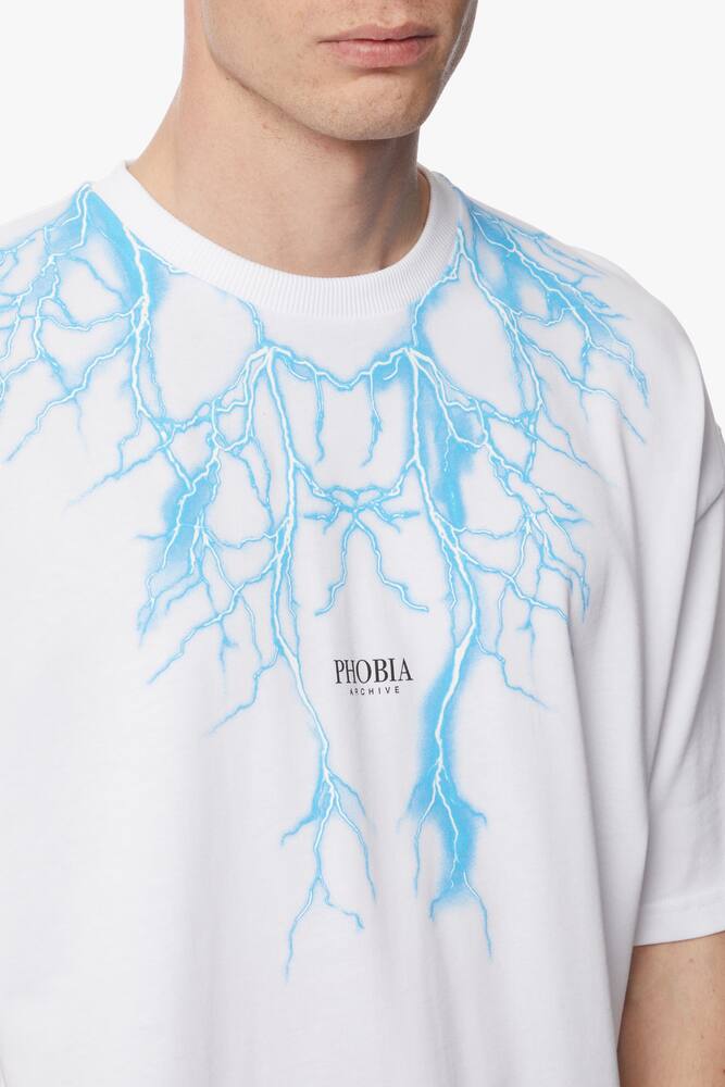 rinascente Phobia T-shirt bianca con fulmine