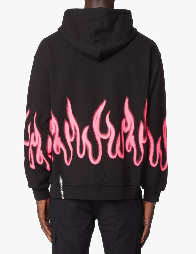 Vision of Super Felpa con cappuccio fuxia flames - immagine 3 Vision of Super Felpa con cappuccio fuxia flames - immagine 3